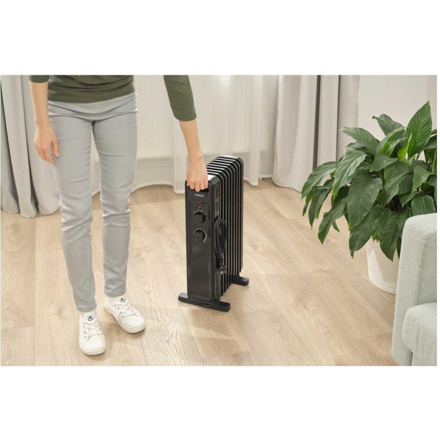 Sencor - Aliejinis radiatorius su 9 mentėmis 800/1200/2000W/230V juodas