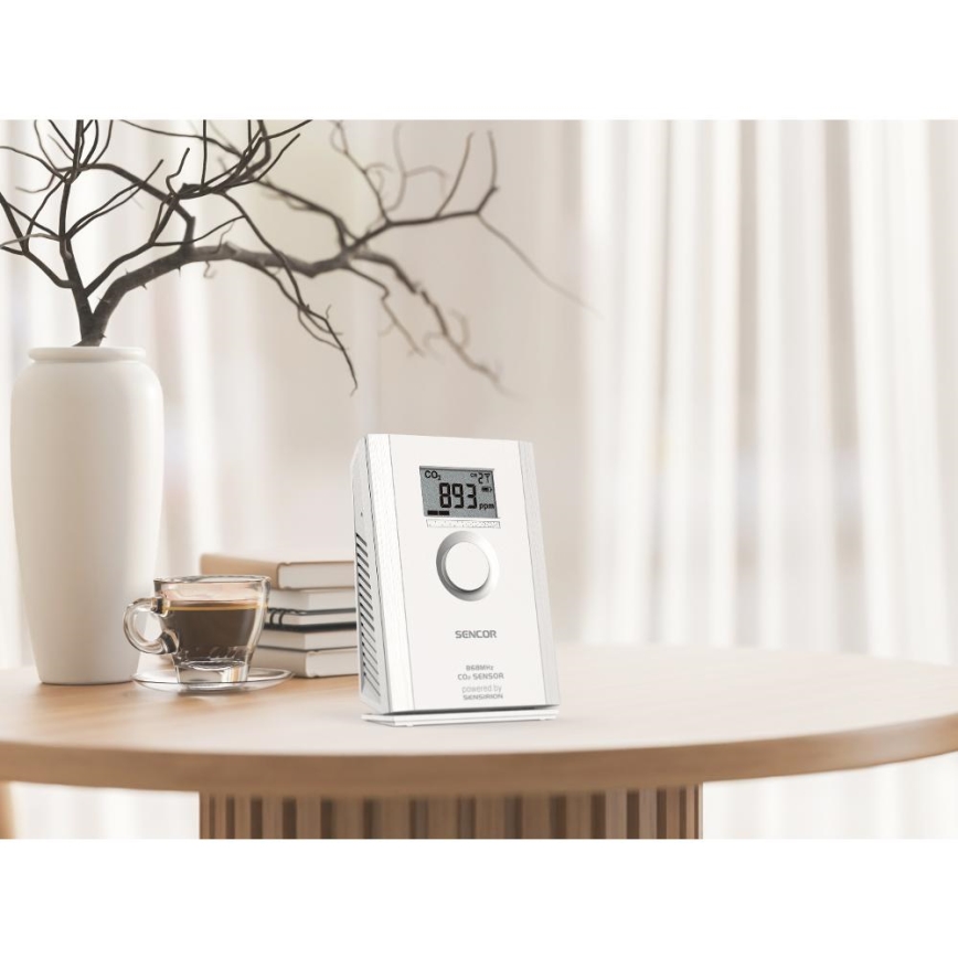Sencor - Belaidis anglies dioksido jutiklis 5V/3xAA 2000 mAh