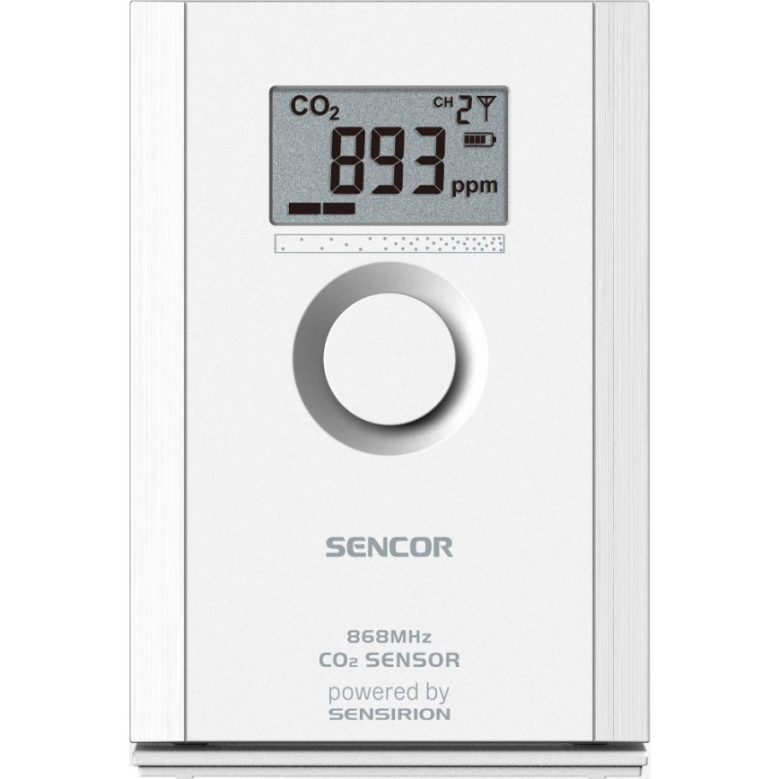 Sencor - Belaidis anglies dioksido jutiklis 5V/3xAA 2000 mAh