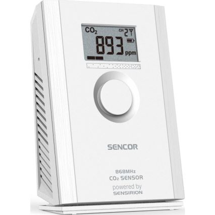 Sencor - Belaidis anglies dioksido jutiklis 5V/3xAA 2000 mAh