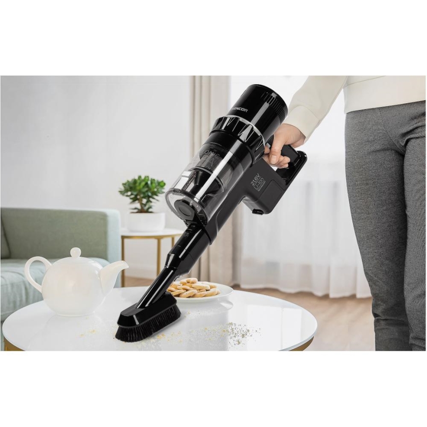 Sencor - Belaidis dulkių siurblys 2in1 250W/2200 mAh juoda