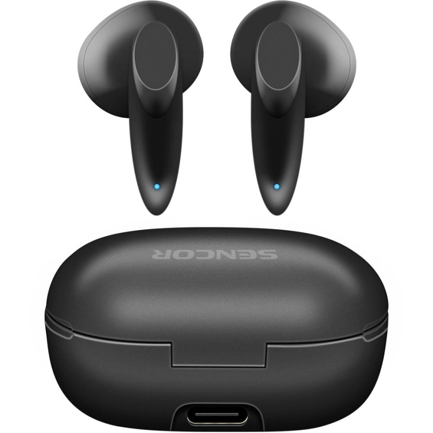 Sencor - Belaidis earphones 230 mAh + 2x 25 mAh IPX4 juoda