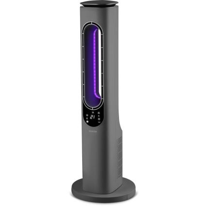 Sencor - stulpinis ventiliatorius be mentelių su keraminiu šildymo elementu 1200/2000W/230V, antracito spalvos + su nuotoliniu pultu