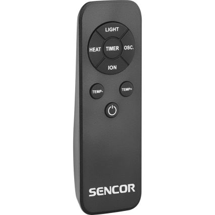 Sencor - stulpinis ventiliatorius be mentelių su keraminiu šildymo elementu 1200/2000W/230V, antracito spalvos + su nuotoliniu pultu