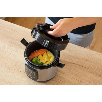 Sencor - daugiafunkcinė ryžių viryklė 350 W/230 V 0,6 l nerūdijančio plieno/juoda