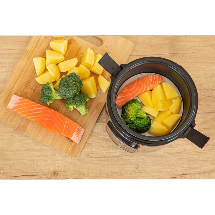 Sencor - daugiafunkcinė ryžių viryklė 350 W/230 V 0,6 l nerūdijančio plieno/juoda