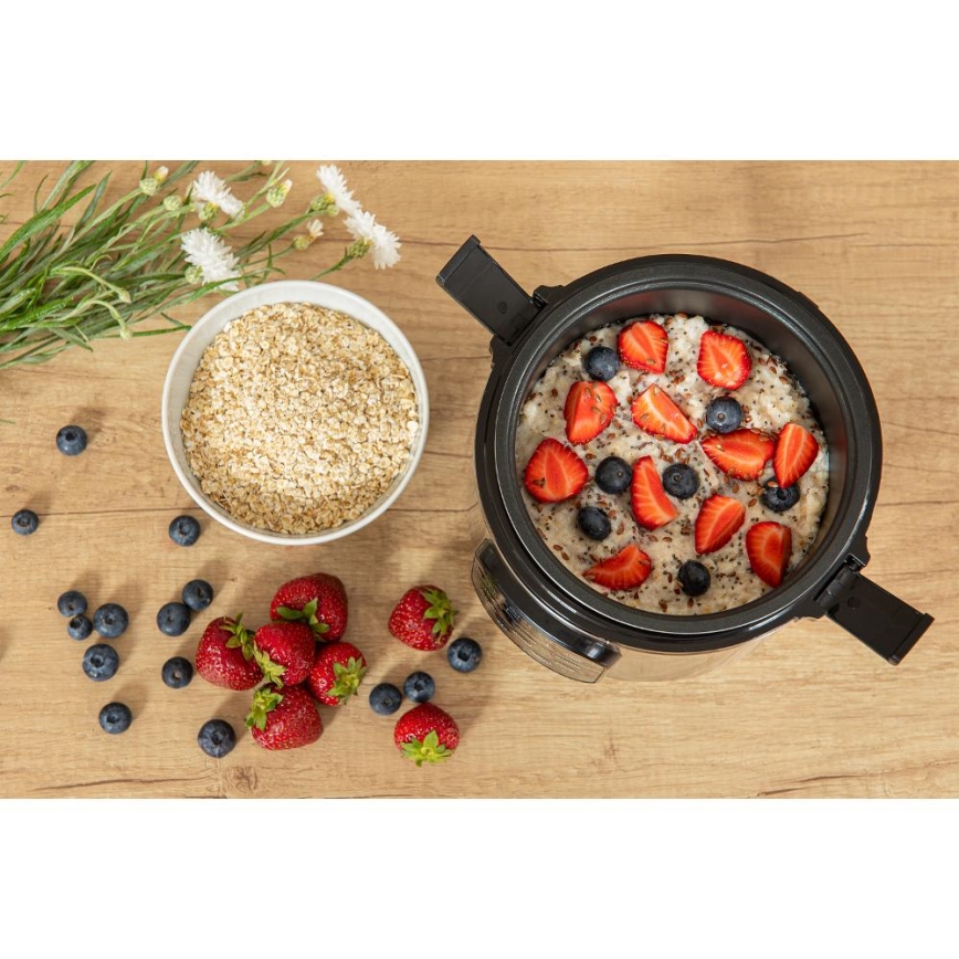 Sencor - daugiafunkcinė ryžių viryklė 350 W/230 V 0,6 l nerūdijančio plieno/juoda