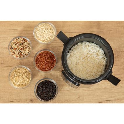 Sencor - daugiafunkcinė ryžių viryklė 350 W/230 V 0,6 l nerūdijančio plieno/juoda