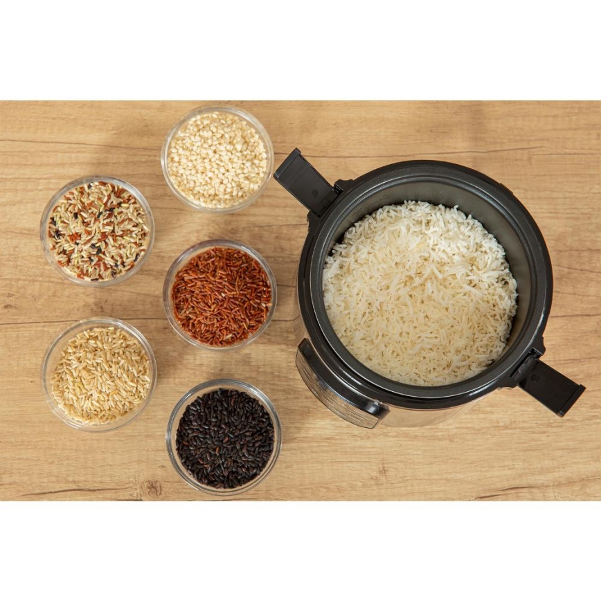 Sencor - daugiafunkcinė ryžių viryklė 350 W/230 V 0,6 l nerūdijančio plieno/juoda