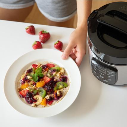 Sencor - daugiafunkcinė ryžių viryklė 350 W/230 V 0,6 l nerūdijančio plieno/juoda