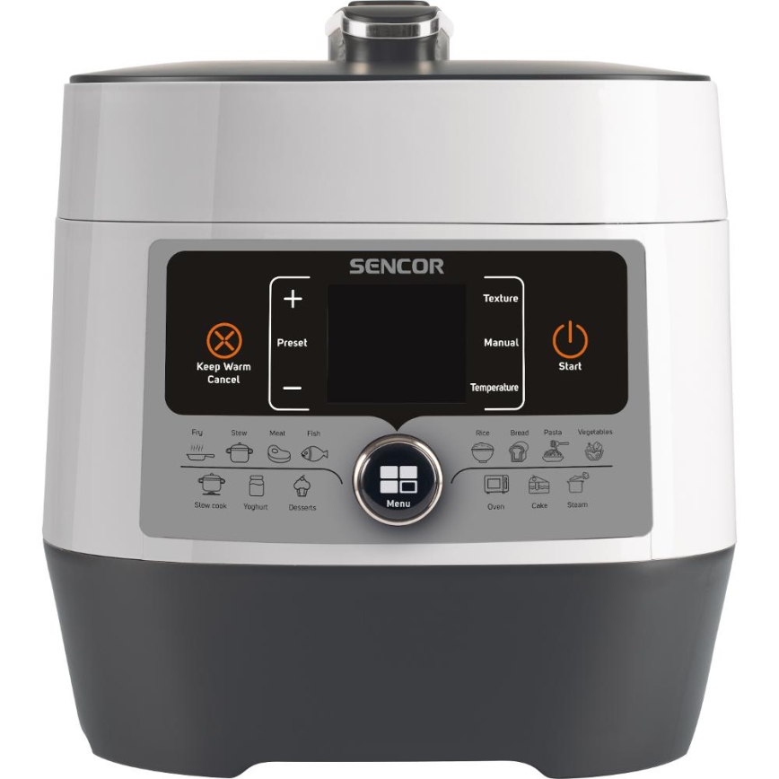 Sencor - Daugiafunkcinis elektrinis greitpuodis 5,5 l 1000W/230V balta/juoda