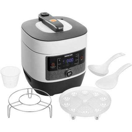 Sencor - Daugiafunkcinis elektrinis greitpuodis 5,5 l 1000W/230V balta/juoda