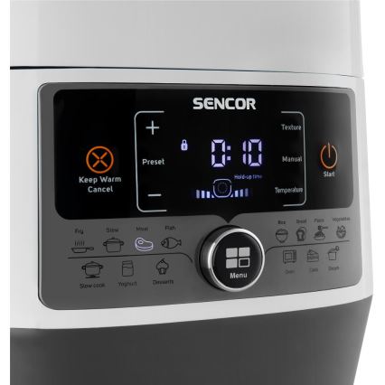 Sencor - Daugiafunkcinis elektrinis greitpuodis 5,5 l 1000W/230V balta/juoda