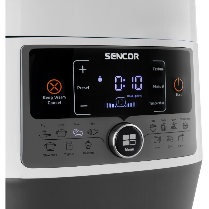 Sencor - Daugiafunkcinis elektrinis greitpuodis 5,5 l 1000W/230V balta/juoda