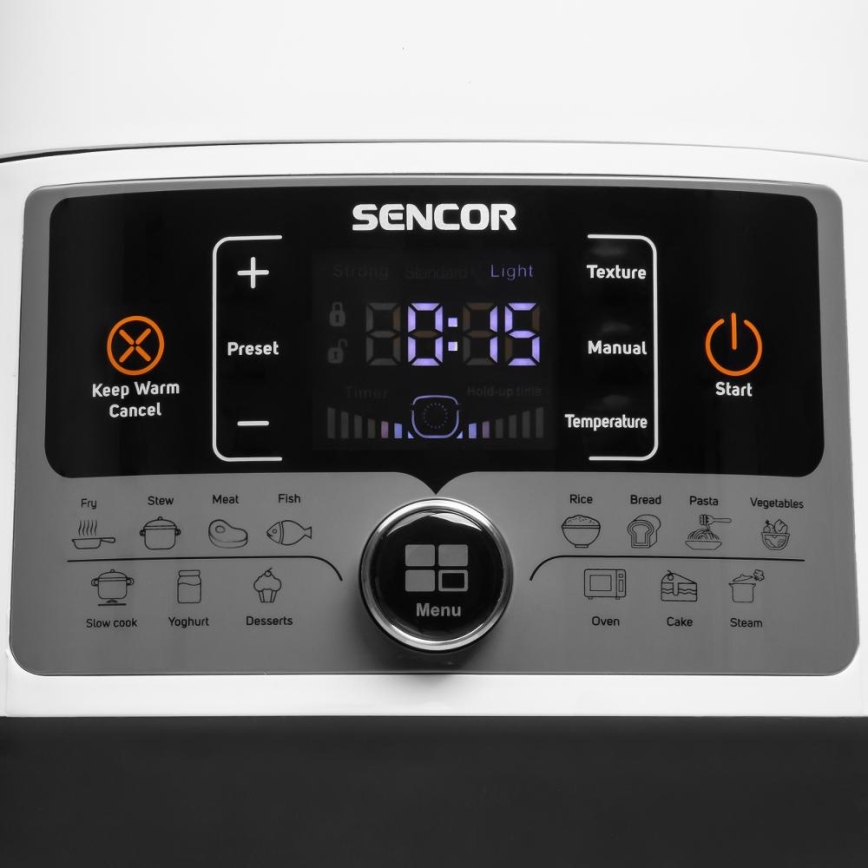 Sencor - Daugiafunkcinis elektrinis greitpuodis 5,5 l 1000W/230V balta/juoda