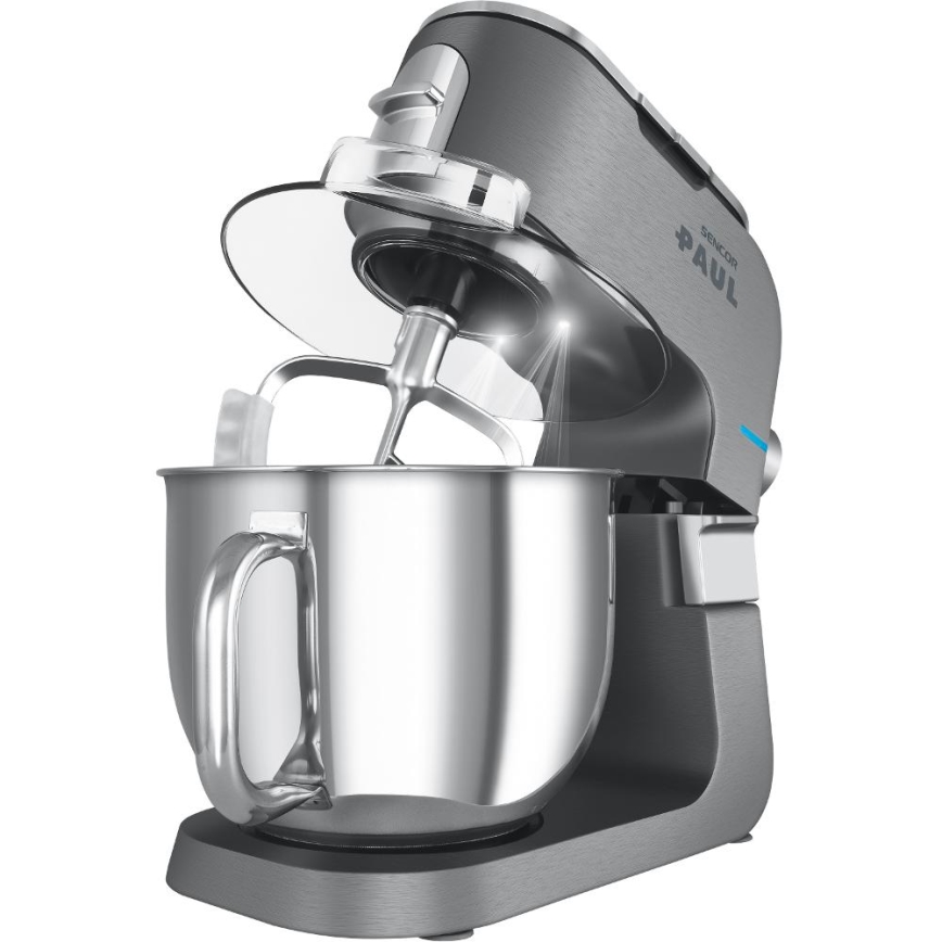 Sencor - Daugiafunkcis virtuvės robotas su nerūdijančio plieno dubeniu 1500W/230V matinis chromas