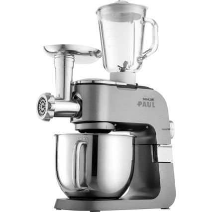 Sencor - Daugiafunkcis virtuvės robotas su nerūdijančio plieno dubeniu 1500W/230V matinis chromas