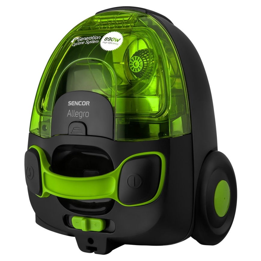 Sencor – Dulkių siurblys be maišelio 1,5 l 890W/230V žalia/juoda