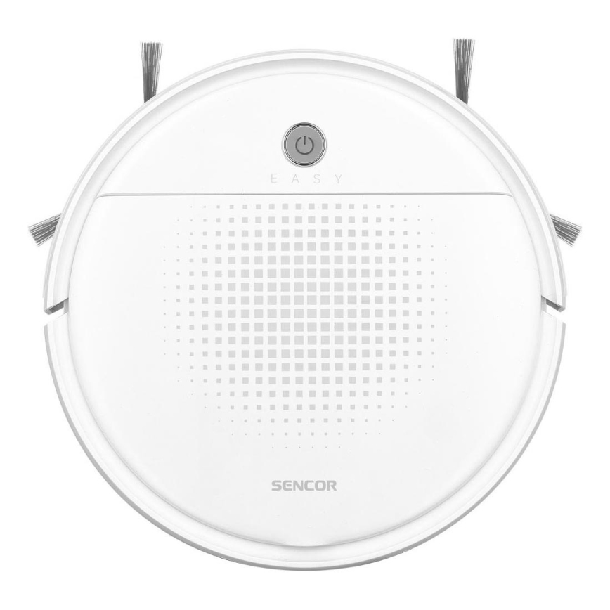 Sencor - Dulkių siurblys robotas su šluoste 2in1 18W/1500 mAh balta + nuotolinio valdymo pultas