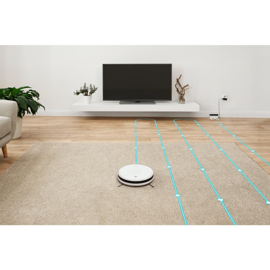 Sencor - Dulkių siurblys robotas su šluoste 2in1 18W/1500 mAh balta + nuotolinio valdymo pultas