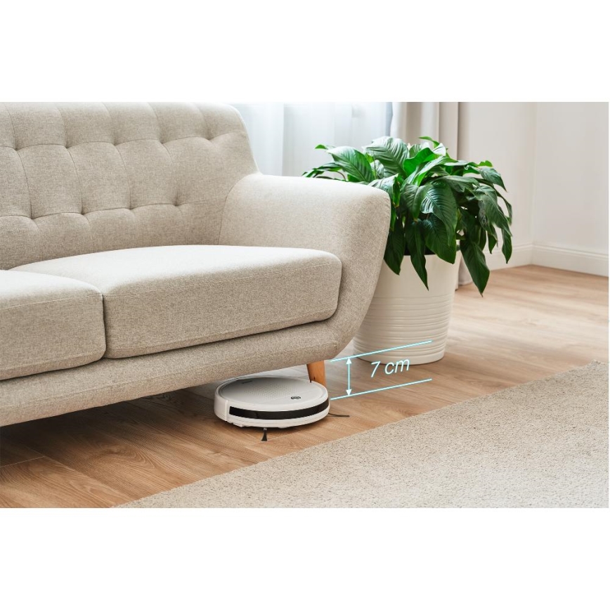 Sencor - Dulkių siurblys robotas su šluoste 2in1 18W/1500 mAh balta + nuotolinio valdymo pultas