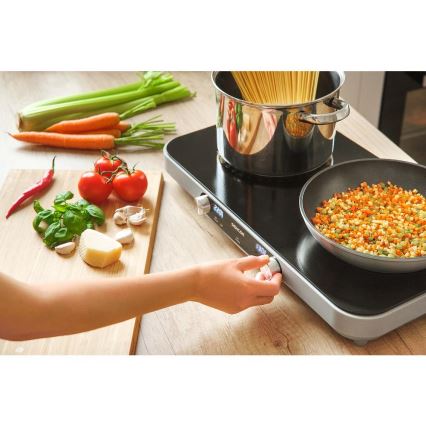 Sencor - Dvivietė stiklo keramikos kaitlentė su LCD ekranu 3500W/230V