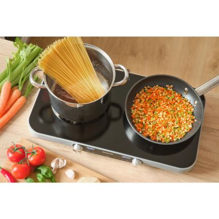 Sencor - Dvivietė stiklo keramikos kaitlentė su LCD ekranu 3500W/230V