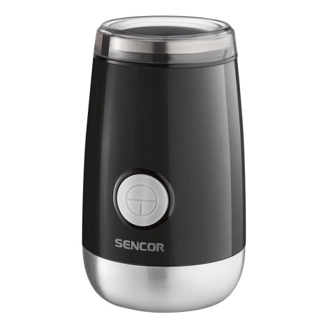 Sencor - Elektrinė kavos pupelių malūnėlis 60 g 150W/230V juoda/chrominė