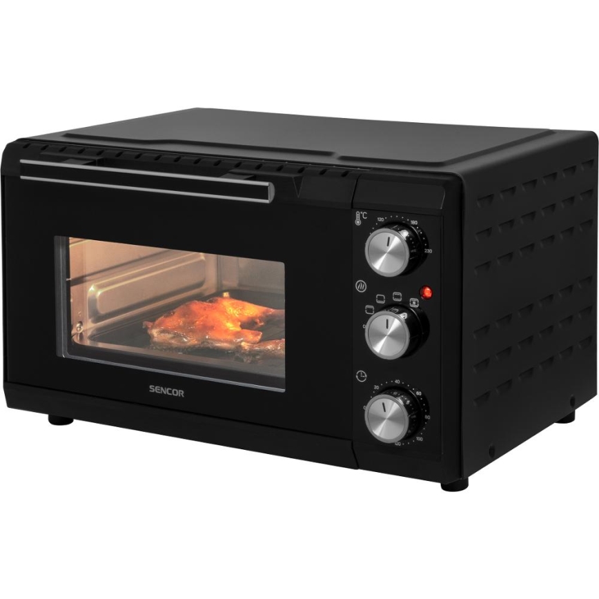 Sencor - Elektrinė orkaitė 20 l 1650W/230V juoda