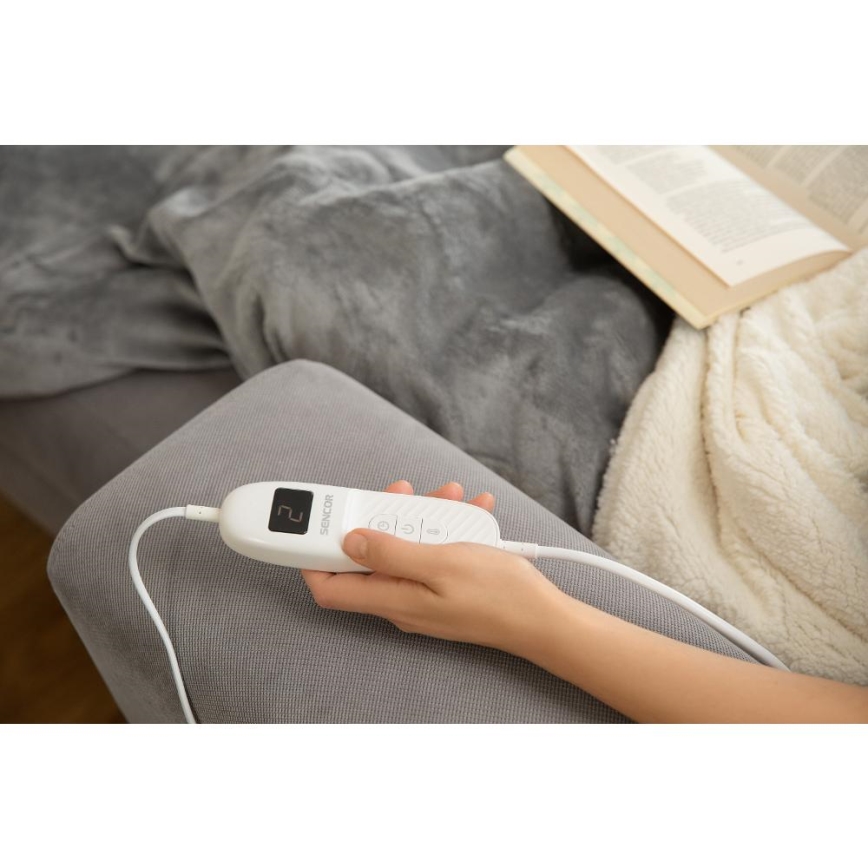 Sencor - Elektrinė šildanti antklodė 160W/230V 180x130 cm pilka