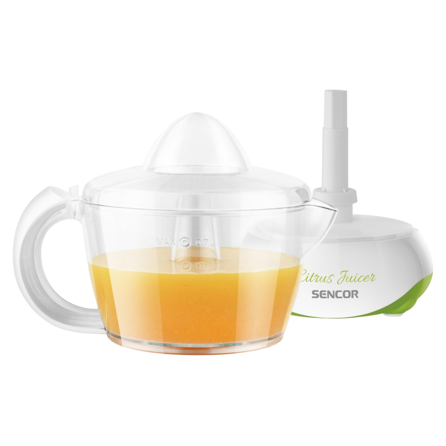 Sencor - Elektrinis citrusinių vaisių presas 0,7 l 40W/230V balta/žalia