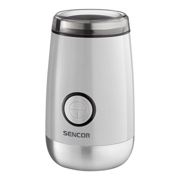 Sencor - Elektrinis kavos pupelių malūnėlis 60 g 150W/230V balta/matinis chromas