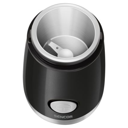 Sencor - Elektrinis kavos pupelių malūnėlis 60 g 150W/230V juoda/matinis chromas