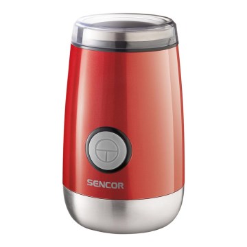 Sencor - Elektrinis kavos pupelių malūnėlis 60 g 150W/230V raudona/matinis chromas