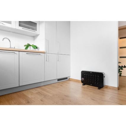 Sencor - Elektrinis konvektorius šildytuvas 750/1250/2000W/230V termostatas IP24 juoda