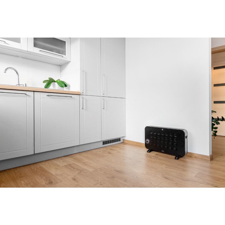 Sencor - Elektrinis konvektorius šildytuvas 750/1250/2000W/230V termostatas IP24 juoda