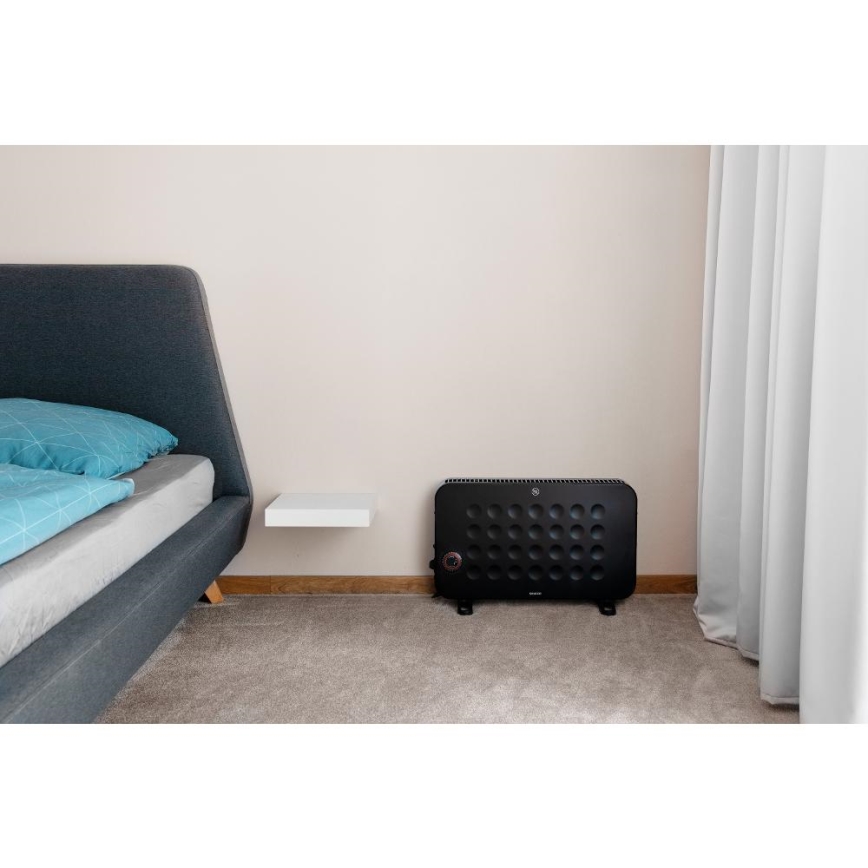 Sencor - Elektrinis konvektorius šildytuvas 750/1250/2000W/230V termostatas IP24 juoda