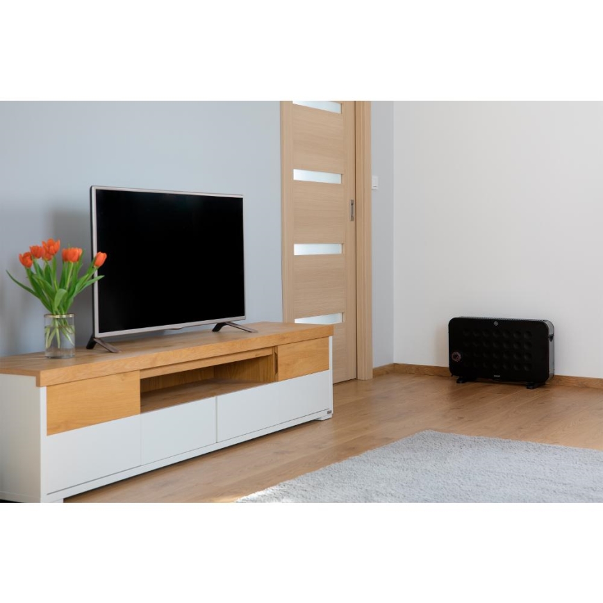 Sencor - Elektrinis konvektorius šildytuvas 750/1250/2000W/230V termostatas IP24 juoda