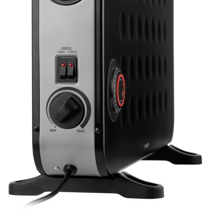 Sencor - Elektrinis konvektorius šildytuvas 750/1250/2000W/230V termostatas IP24 juoda