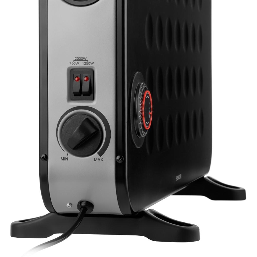 Sencor - Elektrinis konvektorius šildytuvas 750/1250/2000W/230V termostatas IP24 juoda