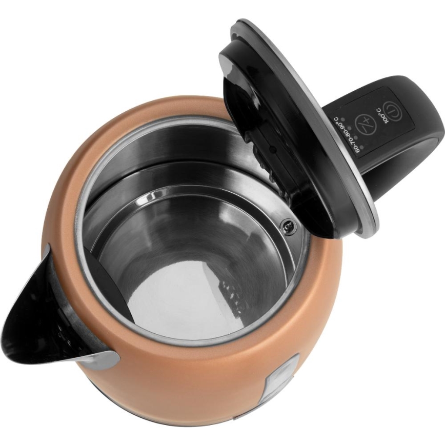 Sencor - Elektrinis virdulys su reguliuojama temperatūra, 1,7 l, 2150 W/230 V, vario spalvos