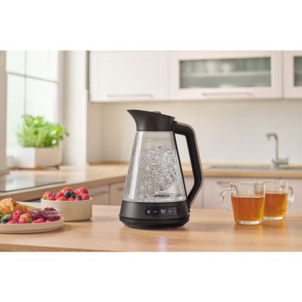 Sencor - Elektrinis virdulys su temperatūros reguliavimu 1,5 l 2150W/230V juodas/rožinio aukso