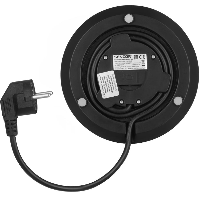 Sencor - Elektrinis virdulys su temperatūros reguliavimu 1,5 l 2150W/230V juodas/rožinio aukso