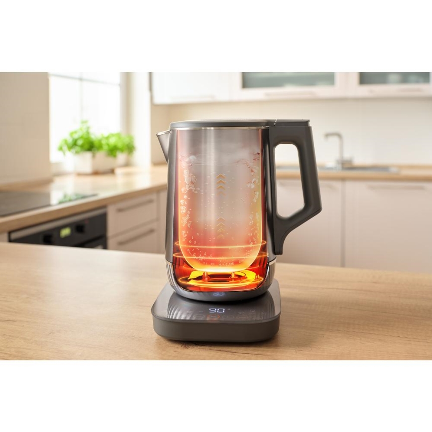 Sencor - Elektrinis virdulys su temperatūros reguliavimu 1,7 l 1800W/230V nerūdijančio plieno