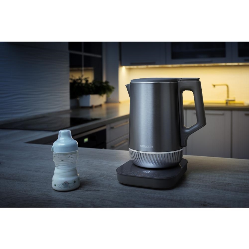 Sencor - Elektrinis virdulys su temperatūros reguliavimu 1,7 l 1800W/230V nerūdijančio plieno