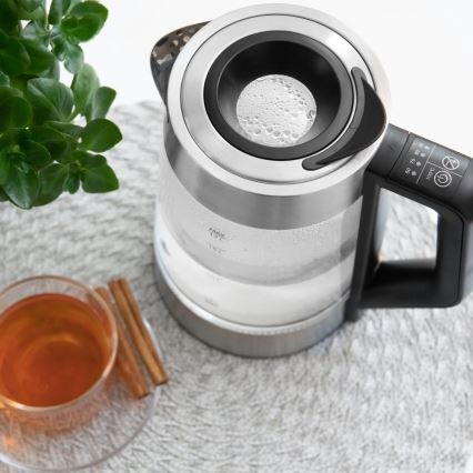 Sencor - Elektrinis virdulys su temperatūros reguliavimu 1,7 l 2200W/230V matinis chromas/juodas