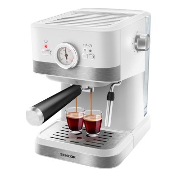 Sencor - Espreso kavos aparatas su svirtimi 1050W/230V baltas/matinis chromas