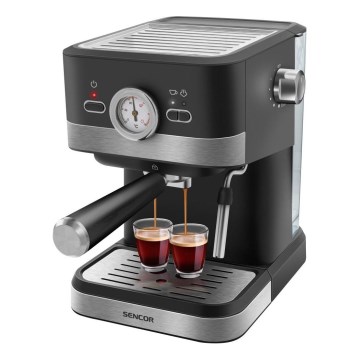 Sencor - Espreso kavos aparatas su svirtimi 1050W/230V juodas/matinis chromas