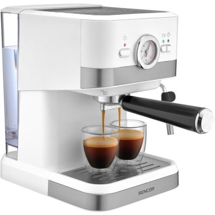 Sencor - Espreso kavos aparatas su svirtimi 1050W/230V baltas/matinis chromas