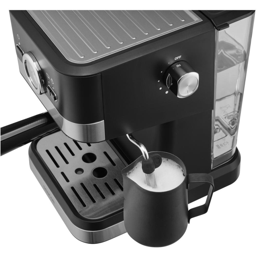 Sencor - Espreso kavos aparatas su svirtimi 1050W/230V juodas/matinis chromas